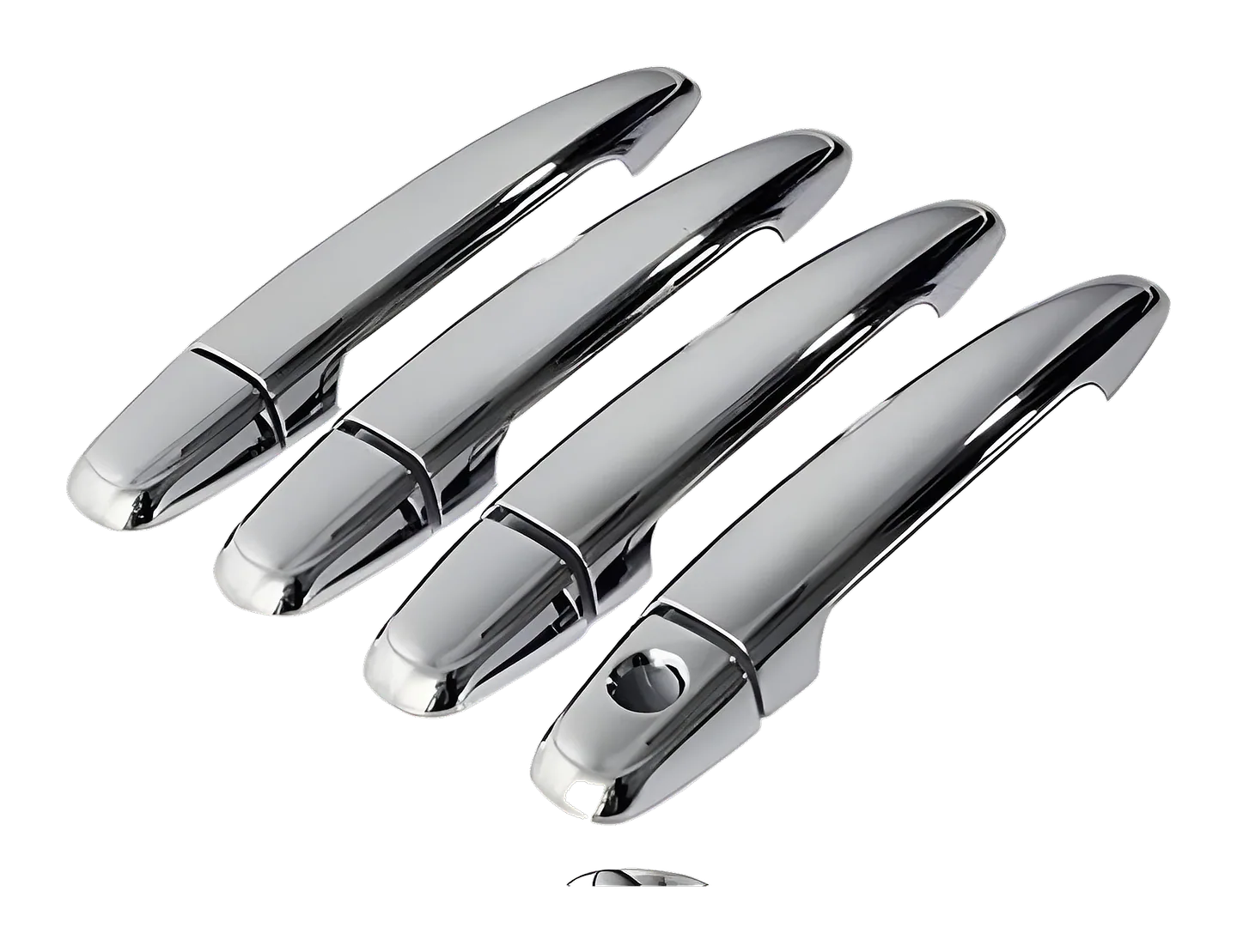 Four chrome door-handle covers